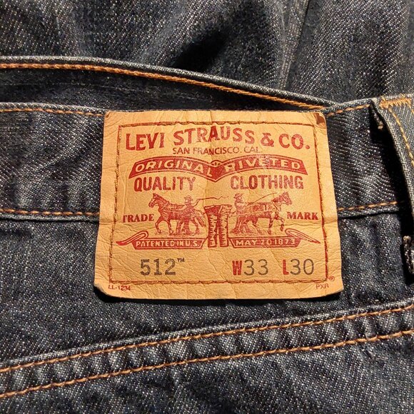 Levi's 512 Mid-Rise Slim Fit Dark Jeans - Excellent Condition - 33" x 30" - Picture 6 of 11